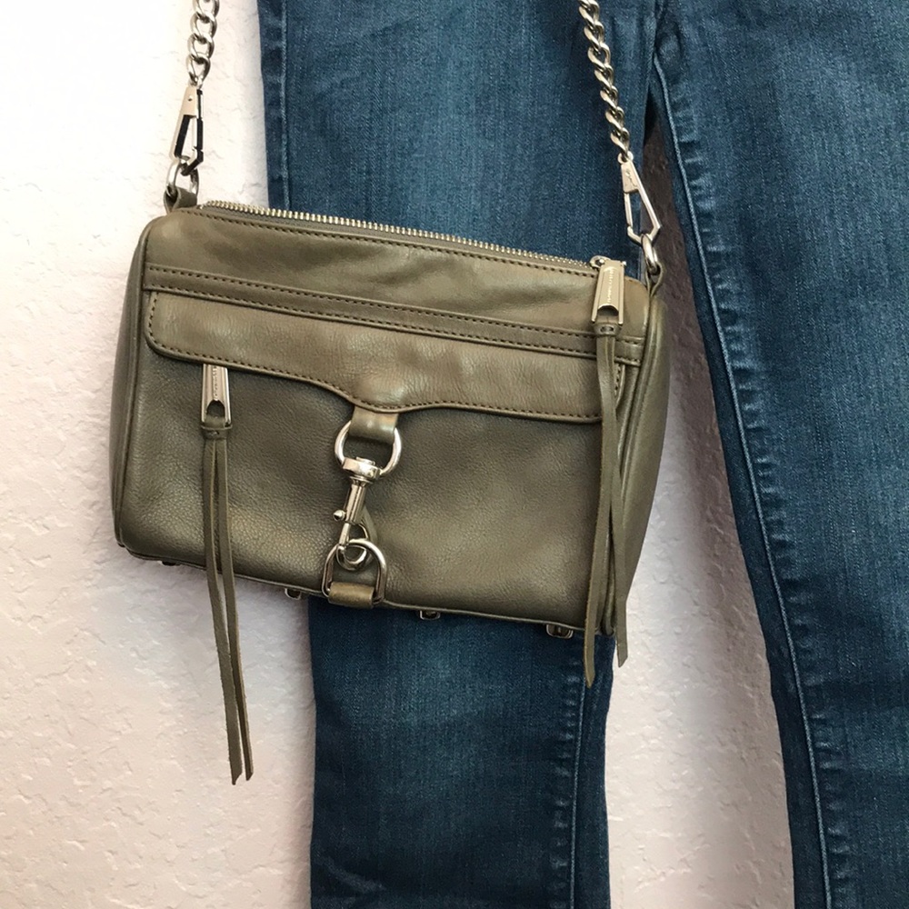 Rebecca Minkoff crossbody bag purse grey silver